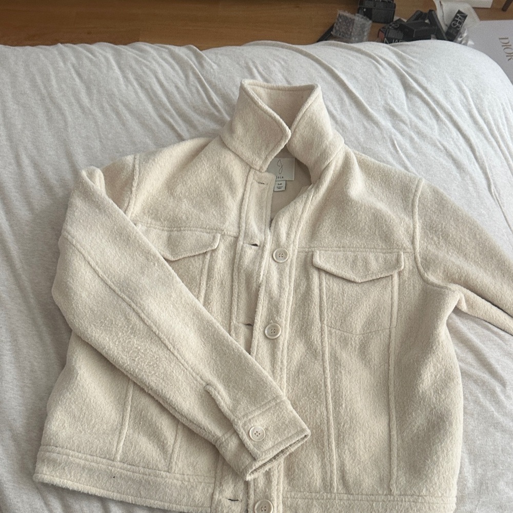 Women's Cream Teddy Jacket/Shacket